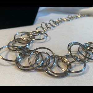 Lia Sophia Silver Hoops Necklace